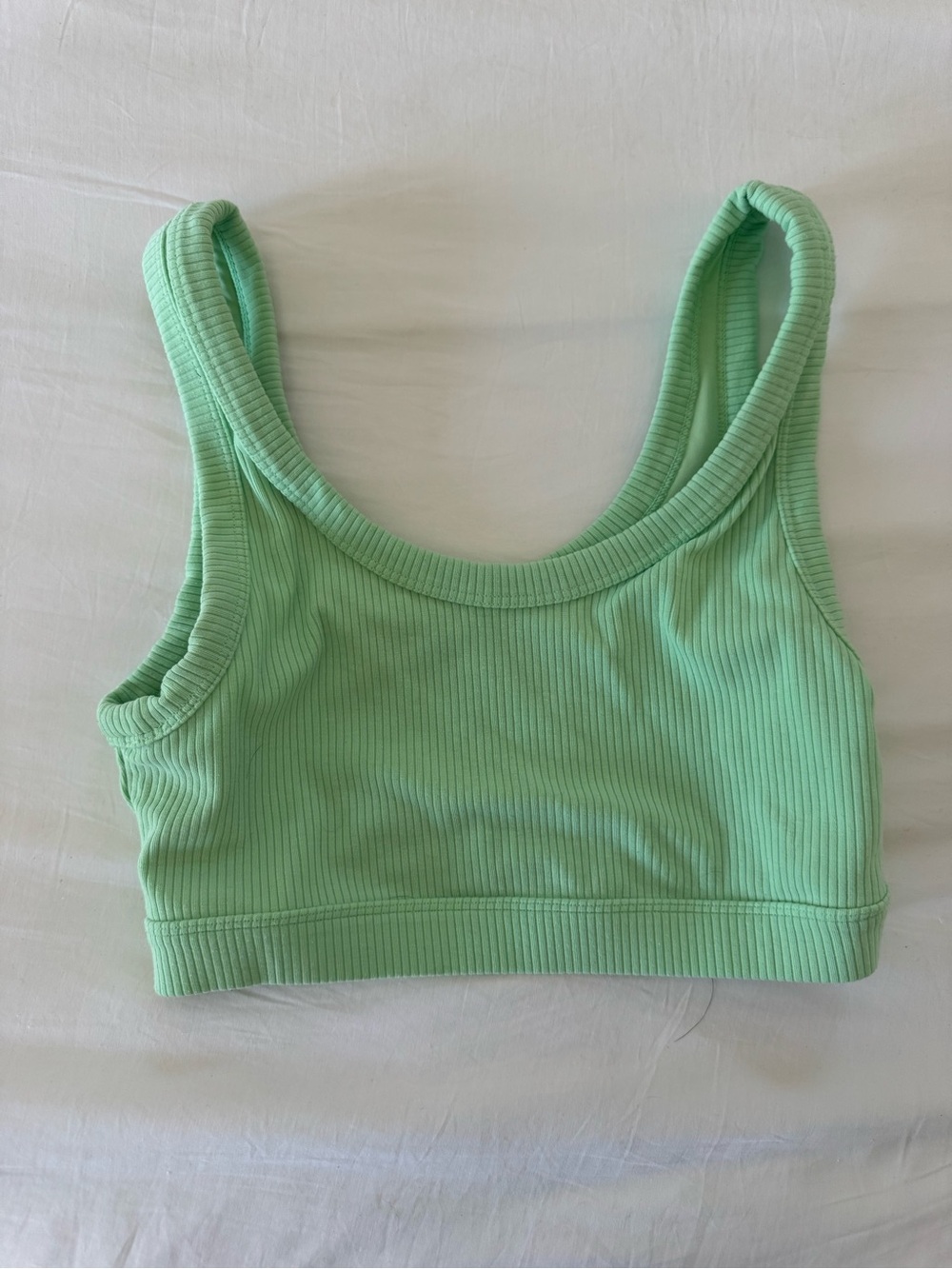 ALO Yoga Mint/Lime Green Ribbed Sports Bra